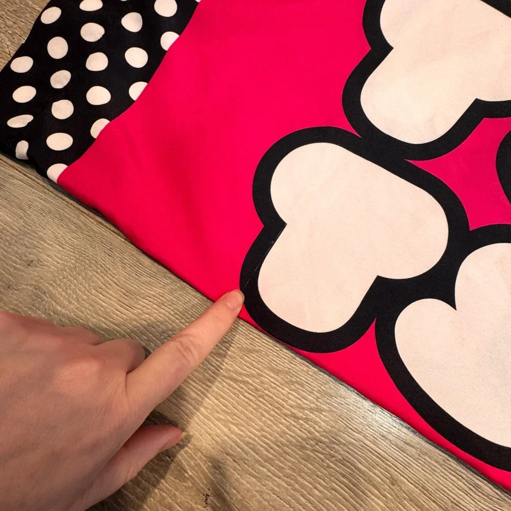 Disney Tsum Tsum Standard Pillowcase Hot Pink Black‎ Polka Dot 2 Sided